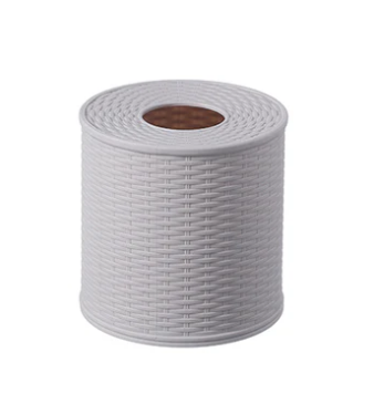 ダイソー　ティッシュケース　編み目調