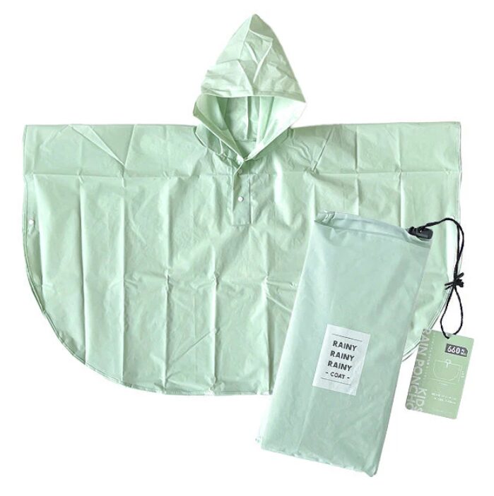 レインポンチョ 子供用 ミントグリーン