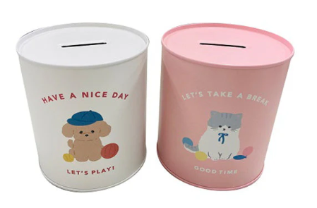 貯金箱ワッツ缶 貯金箱10万円 アニマル