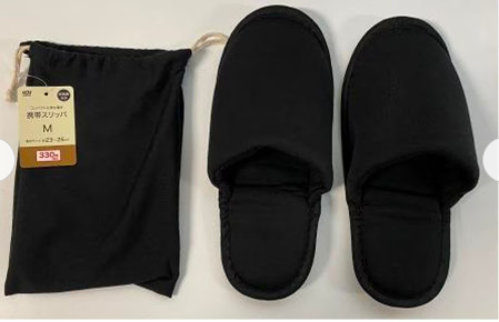 携帯スリッパ　Ｍ　ブラック