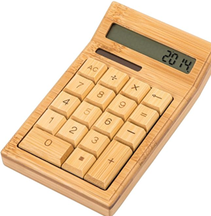 GLODEALS 電卓 12桁 ソーラー式 天然木製/竹 オフィス用品 太陽エネルギ 計算機 シンプル計算 おしゃれ