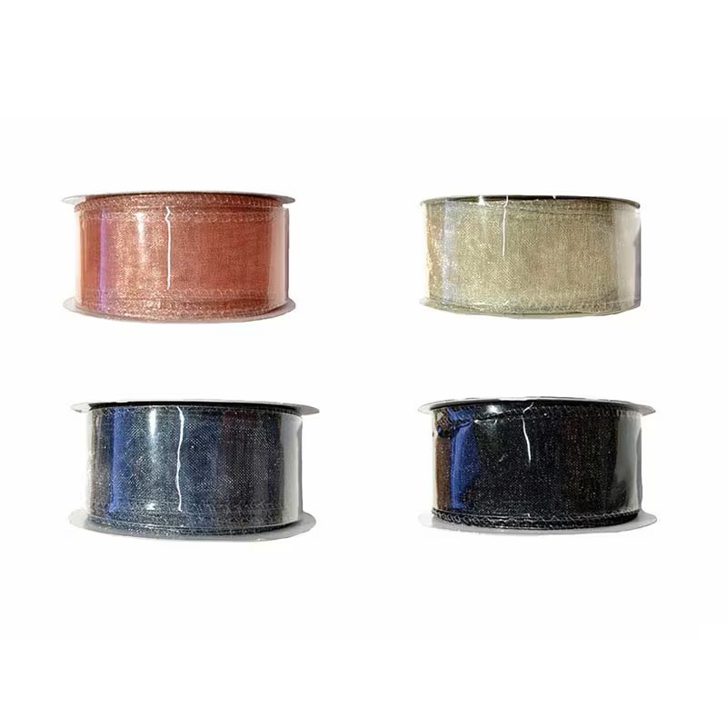 リボンオーガンジーワイヤー入り２５ｍｍ