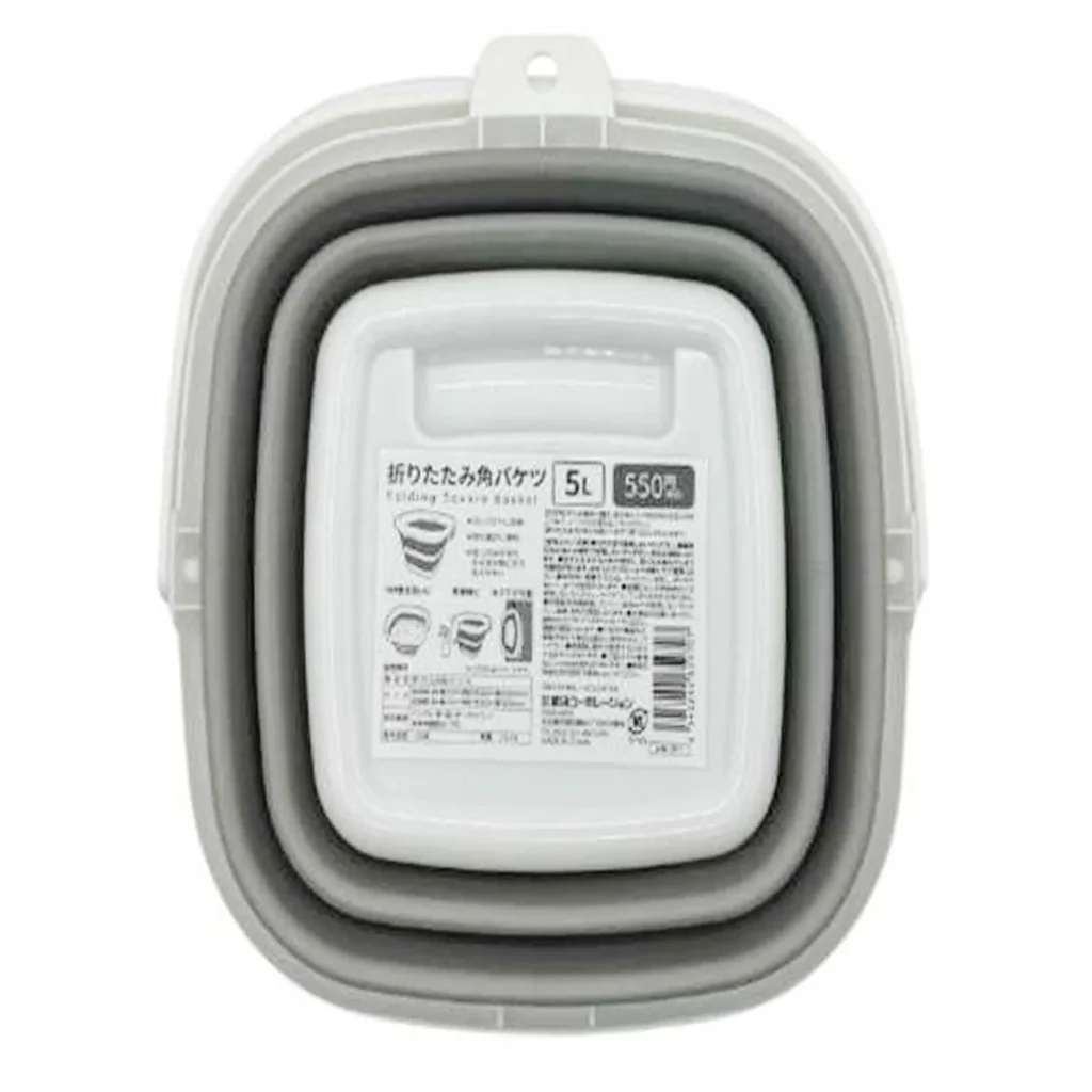 ポリバケツ コンパクトバケツ 折りたたみ角バケツ 5L