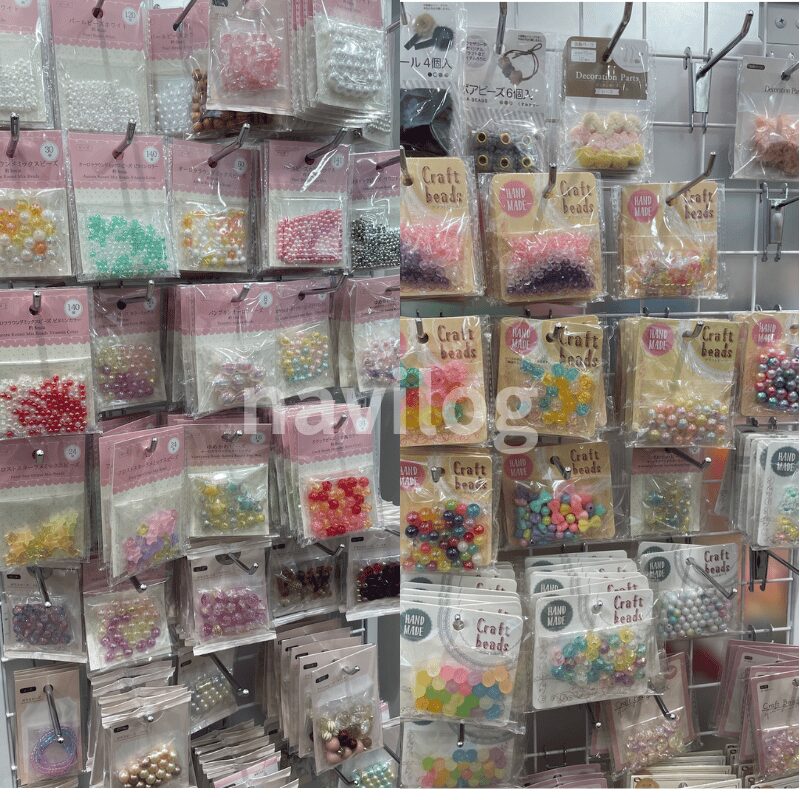 セリアのビーズコーナー