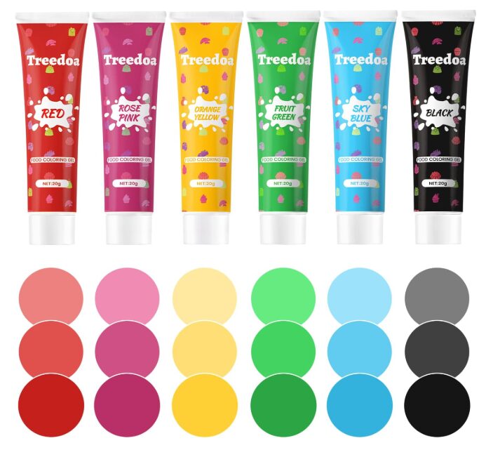 Treedoa 食用着色料ジェル 20g×6色セット｜高濃度で鮮やかな発色
