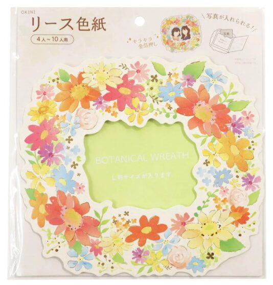 ワッツ②【OUTLET】色紙 箔押し ボタニカルリース 361733