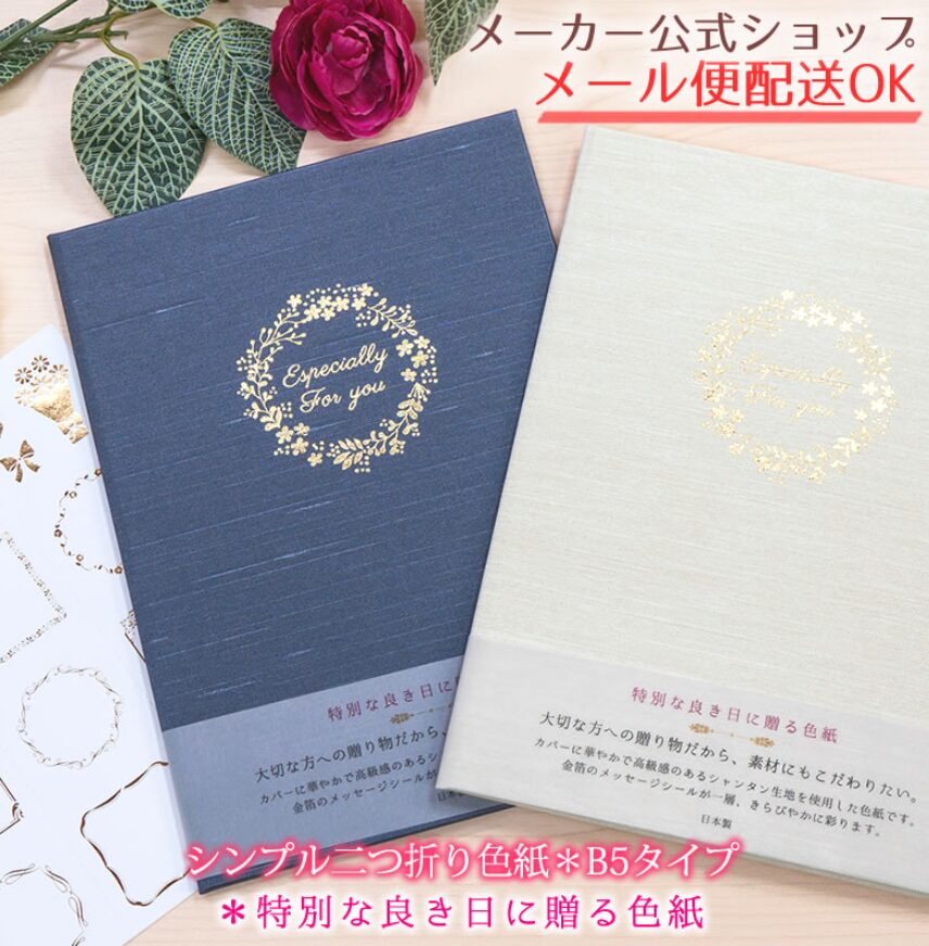 思い出色紙①シンプル色紙 二つ折り B5タイプ 21人分