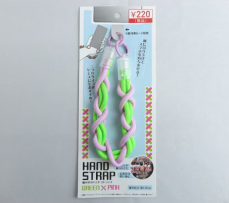 ハンドストラップ編込 グリーンピンク