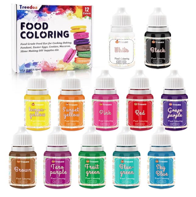 Treedoa 食用着色料セット 10ml×12色｜食品グレードの液体食品着色料