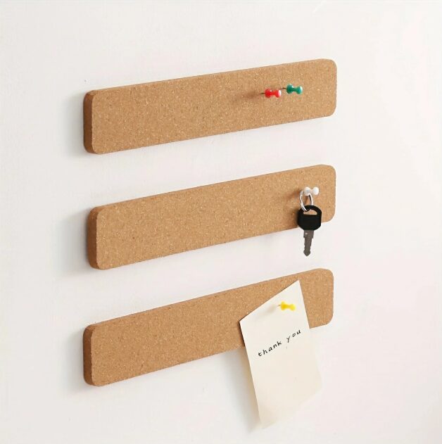 6ピース粘着コルクボードストリップ|プッシュピン50個付き