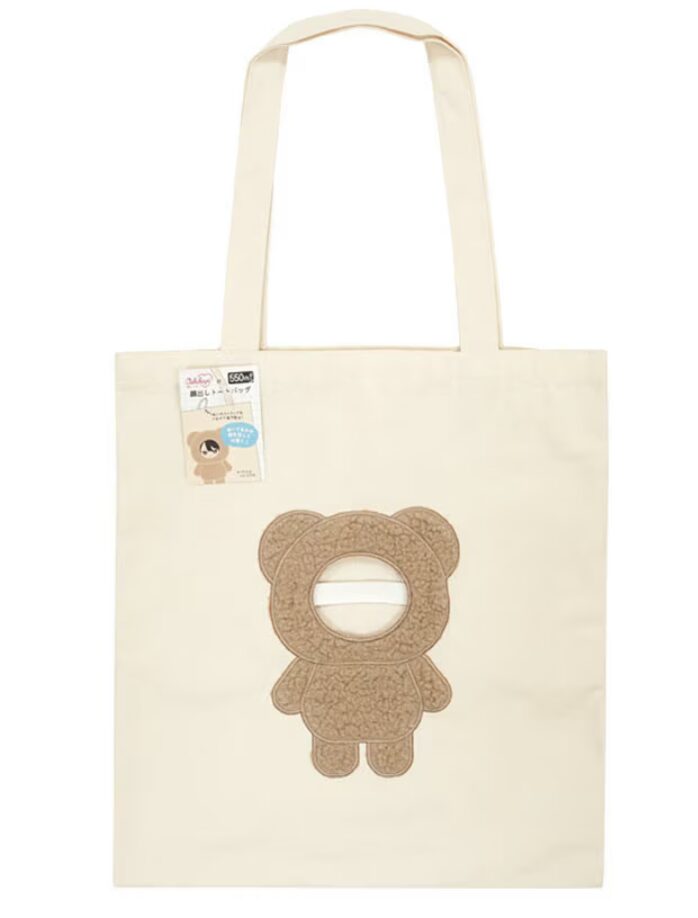 顔出しトートバッグ くま柄