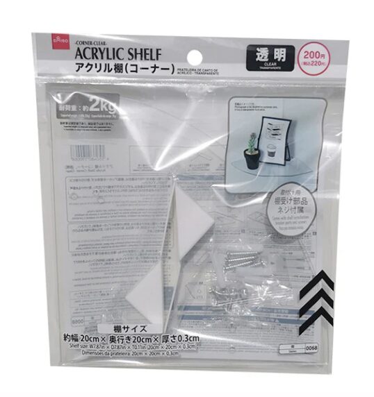 アクリル棚（コーナー、透明）