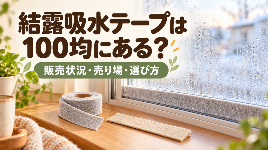 結露吸水テープは100均で売ってる？ダイソー・セリアなど4社の販売状況と選び方